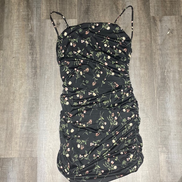 Revamped Dresses & Skirts - Floral Black Mini Dress